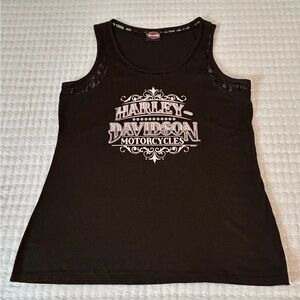 Harley-Davidson Women's Full-Back Revelry Embellished Sleeveless Tank, Black XL